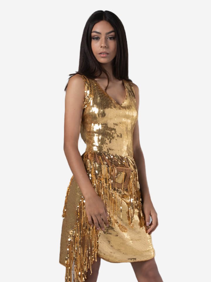 Gold night party dress - Image 1